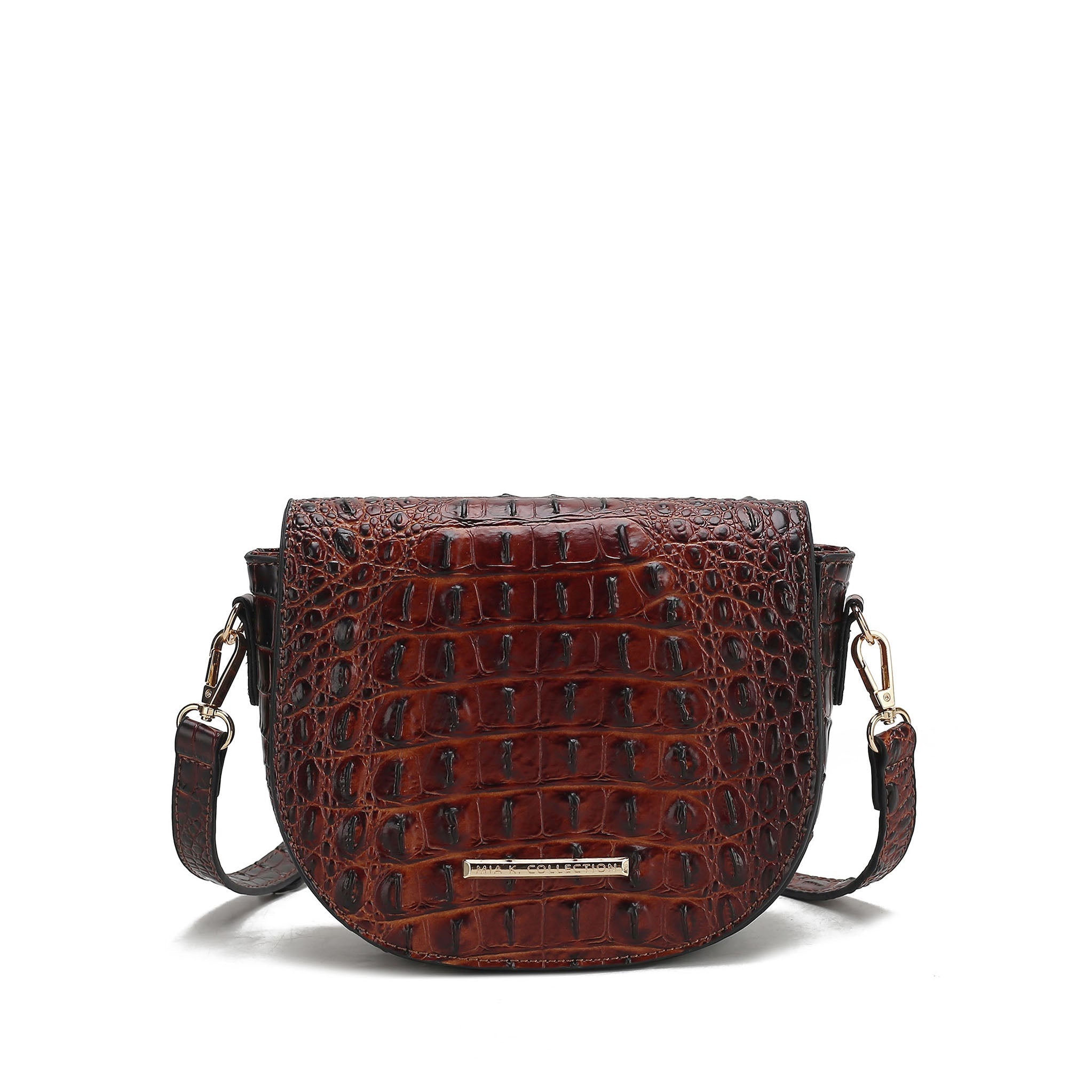 Amalia Solid Croc Crossbody Bag
