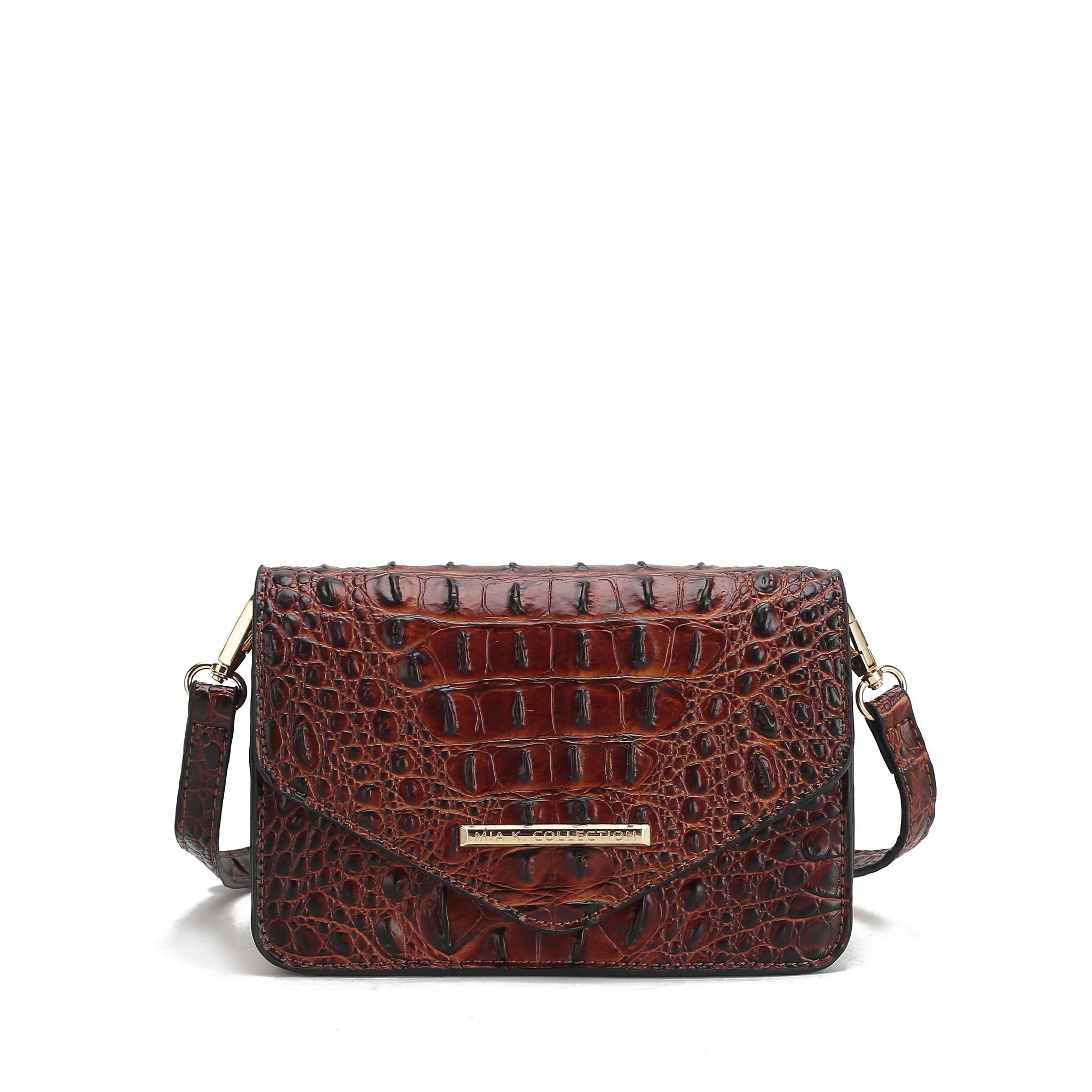 Vanta Solid Croc Saddle Bag