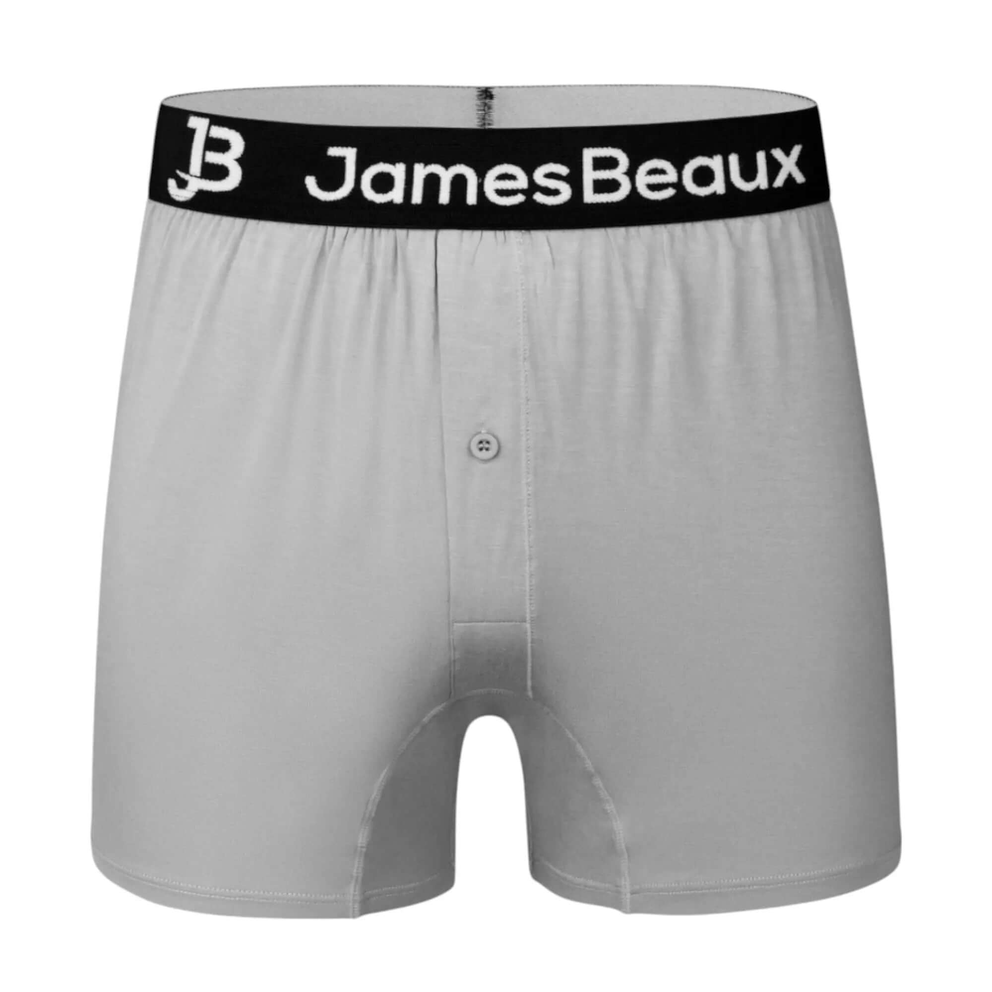 Men's Boxers James Beaux Heather Gray Bamboo Boxer Shorts - Ultra-Soft