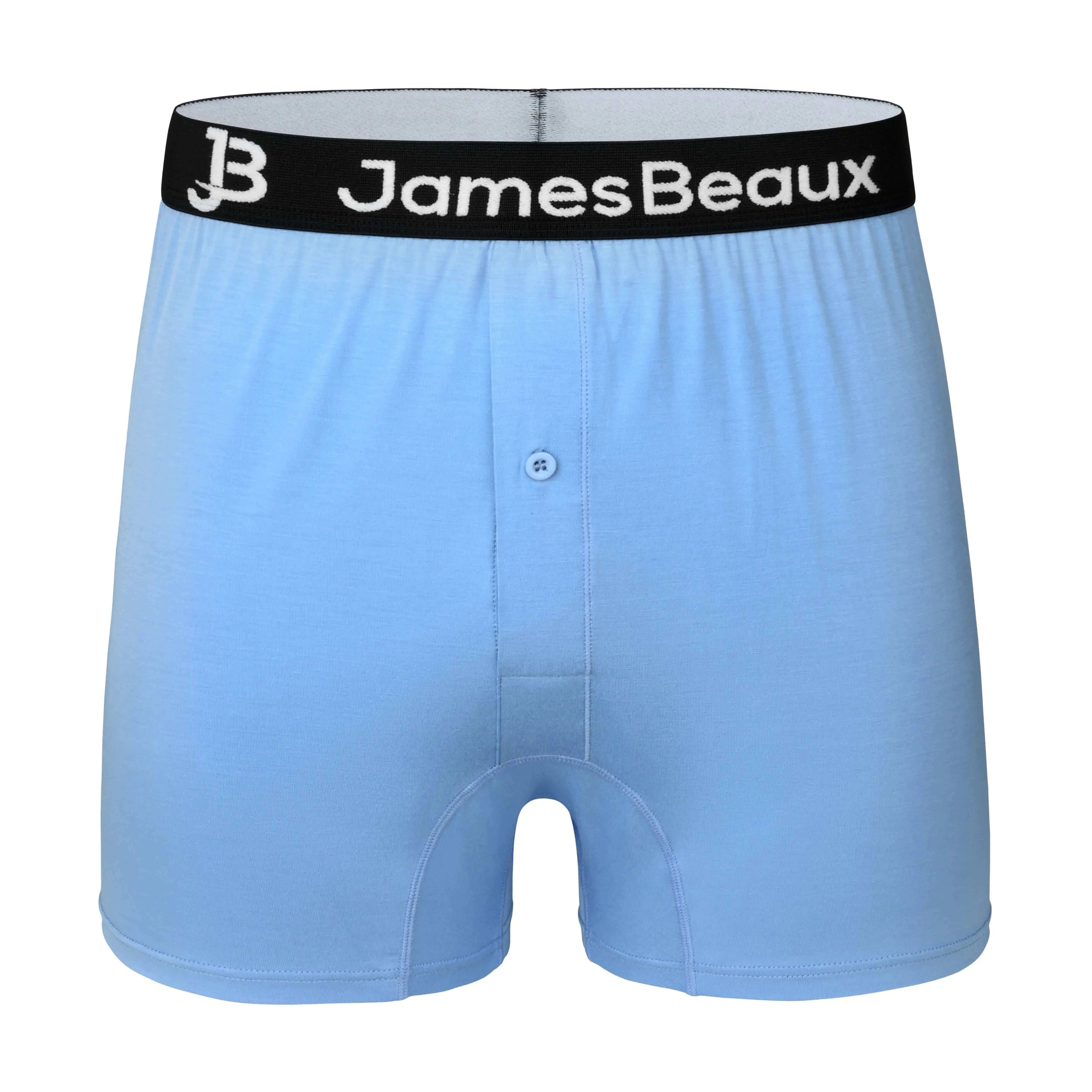 Bamboo Boxer Shorts for Men James Beaux Men's Heather Blue