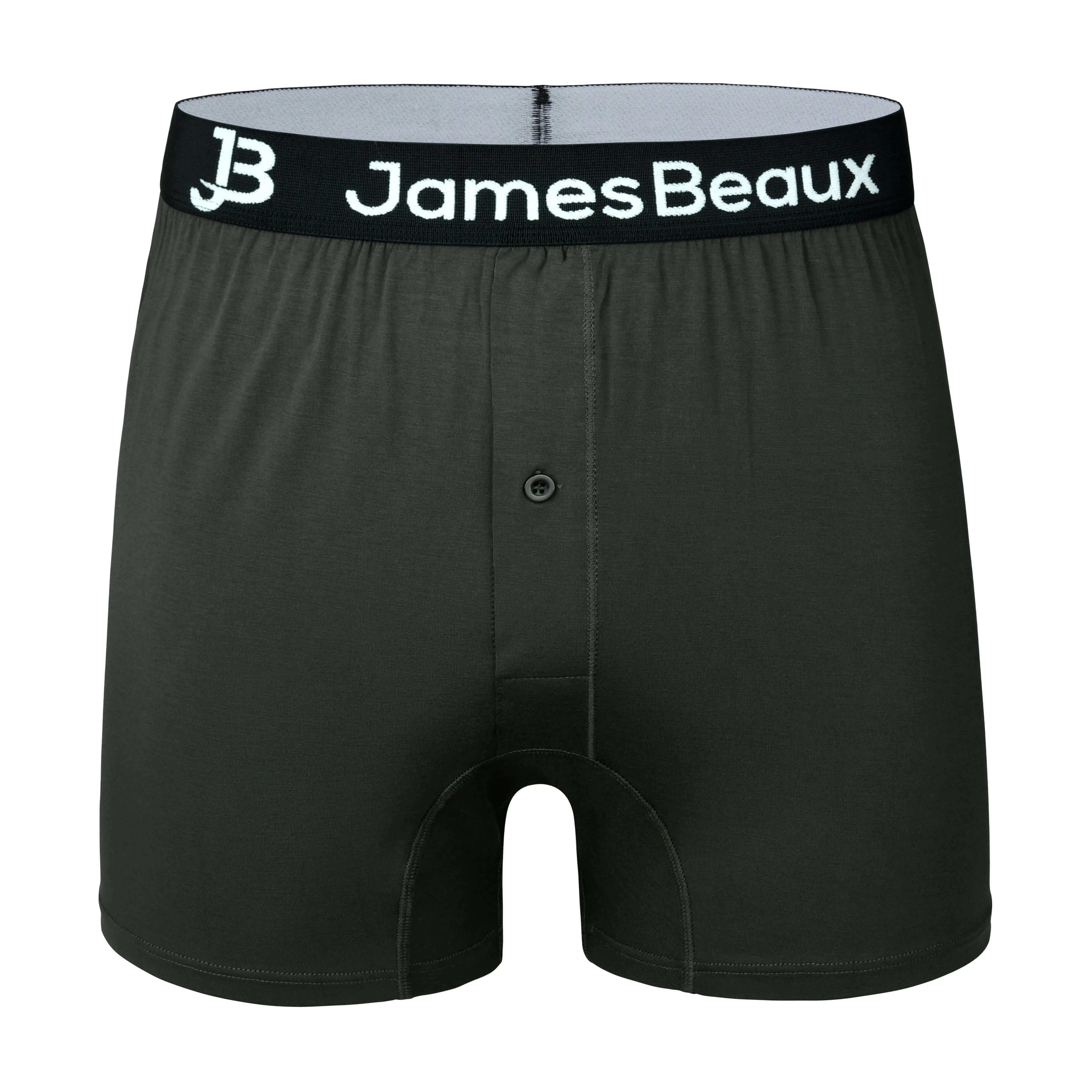 Black Boxer Shorts James Beaux Men's Black Bamboo Boxer Shorts