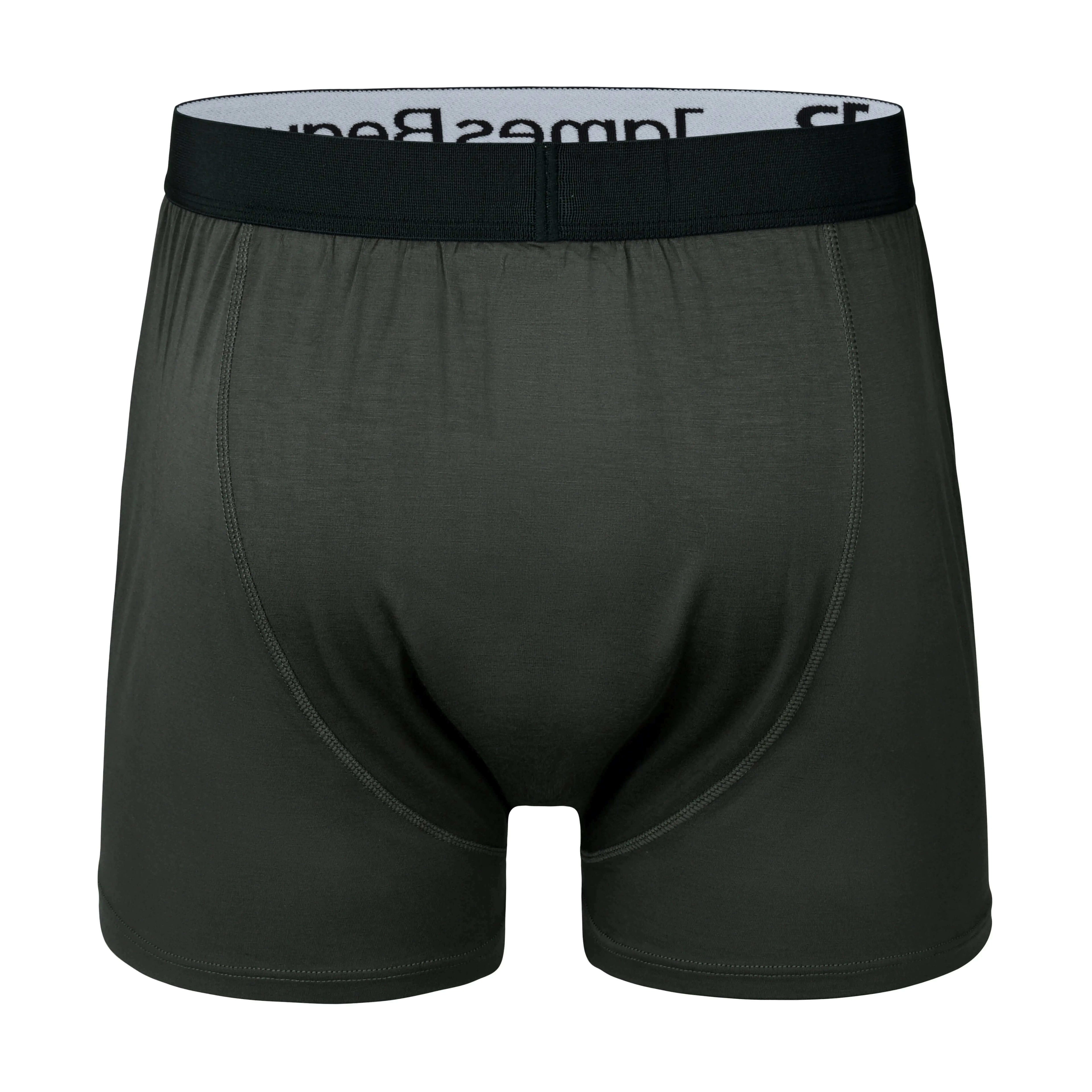 Black Boxer Shorts James Beaux Men's Black Bamboo Boxer Shorts