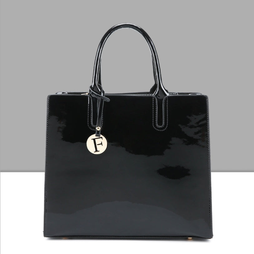 The Polished Pro - Patent Leather Tote for Work & Play