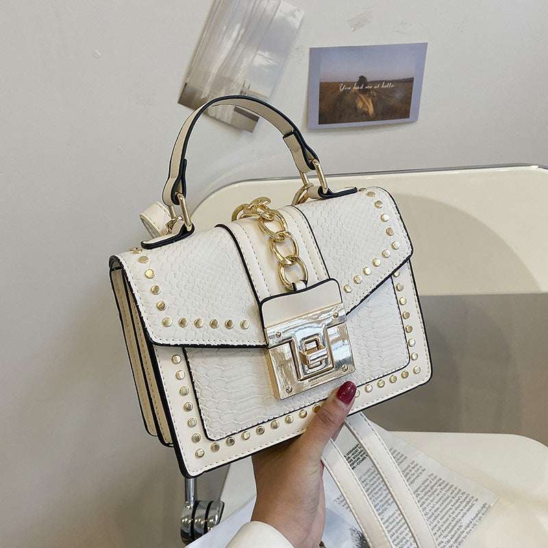 The Cross-Stitch Charm - Retro-Inspired Single-Shoulder Messenger Bag