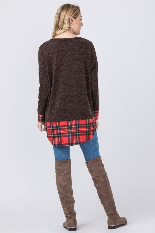 Plaid Layered Tunic