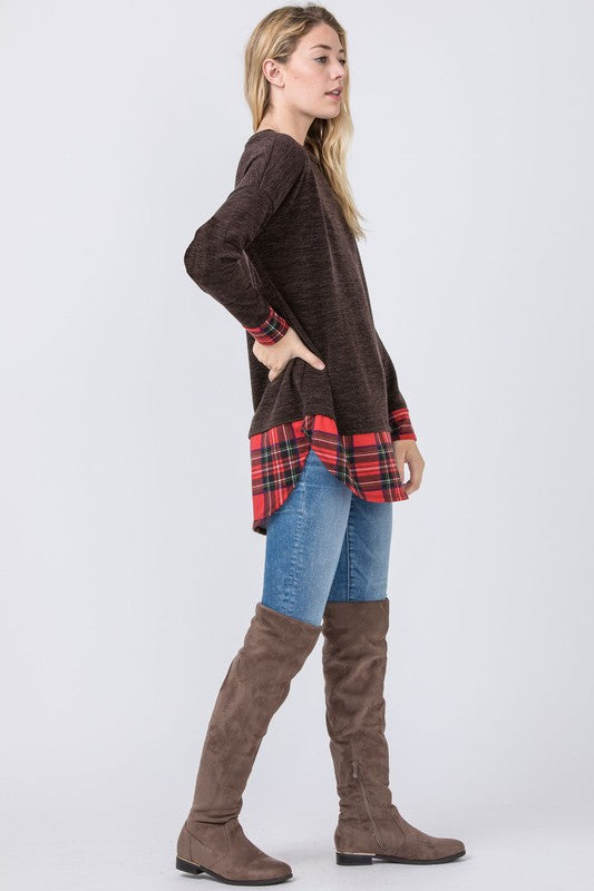 Plaid Layered Tunic