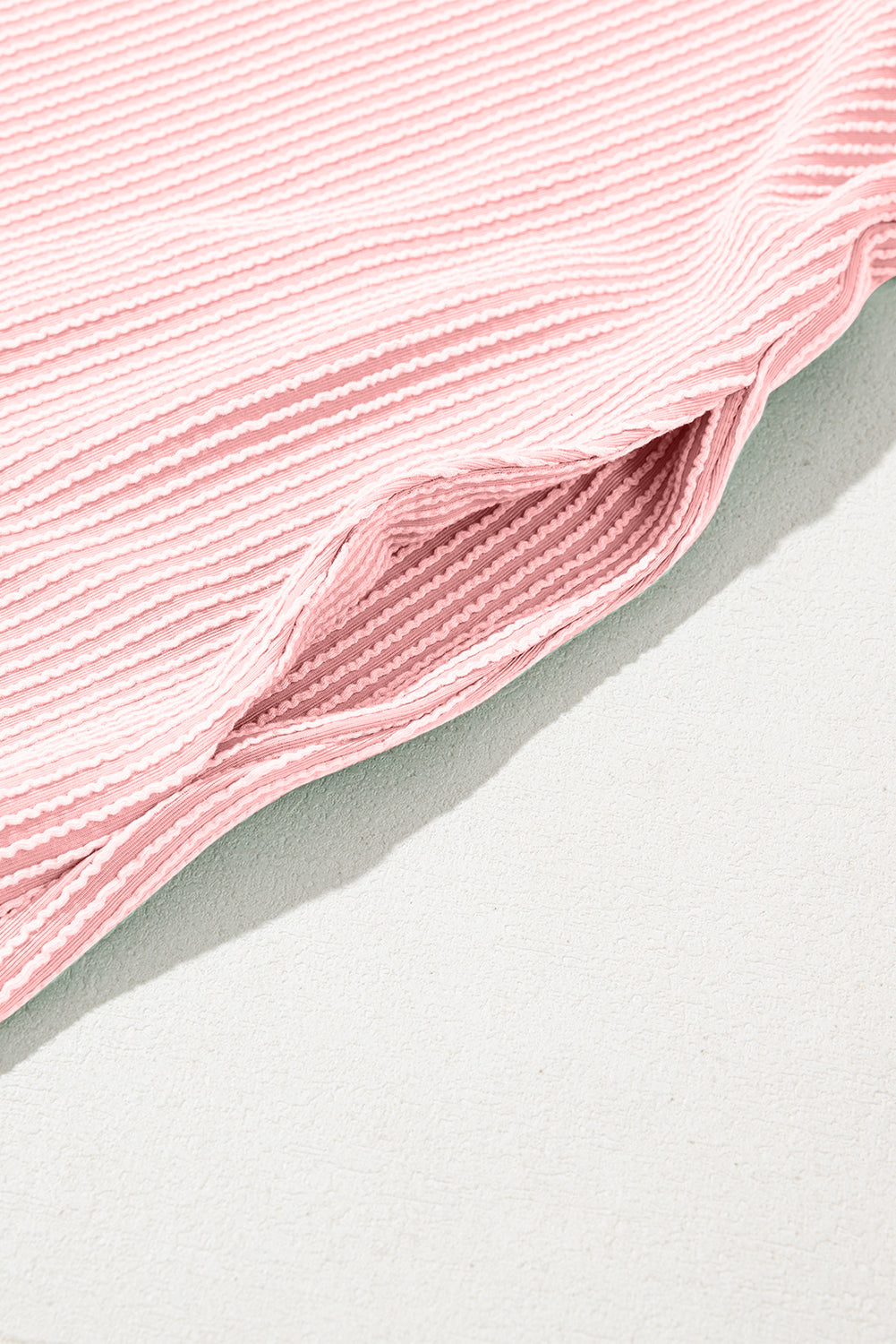 Blossom Corded Crew Neck Puff Sleeve Mini Dress