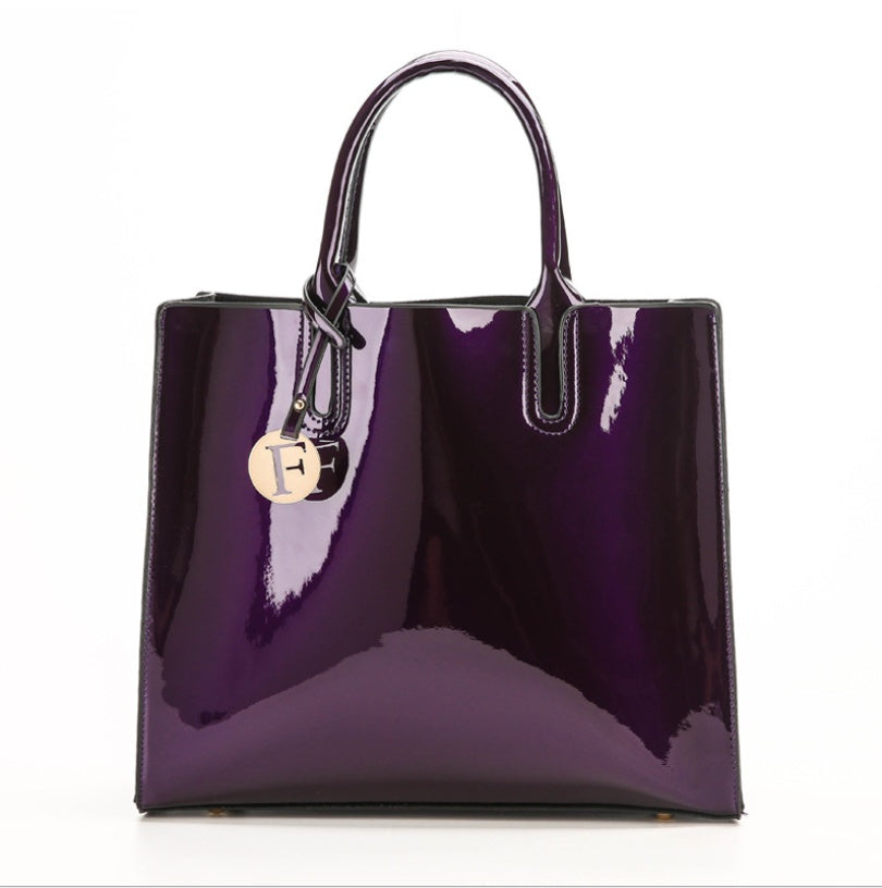 The Polished Pro - Patent Leather Tote for Work & Play