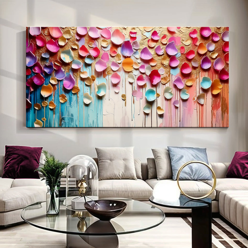 Vibrant Petals Impasto Wall Art