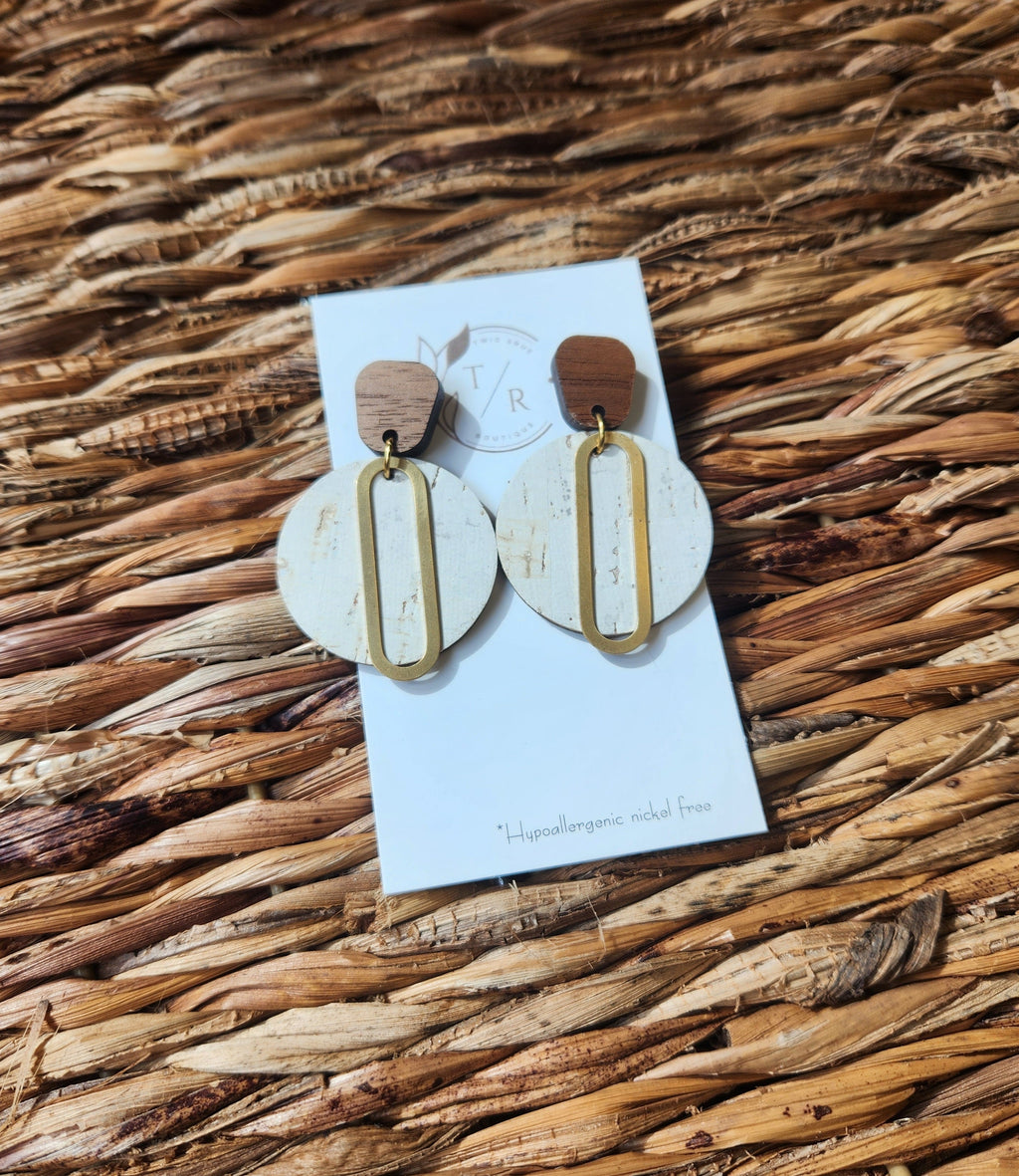 Kate| Genuine leather and wood drops