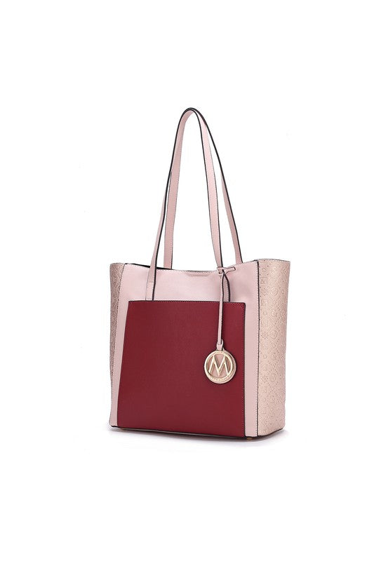 “Leah” Color-Block Tote Bag