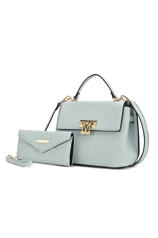 “Hadley” Satchel Bag with Wristlet