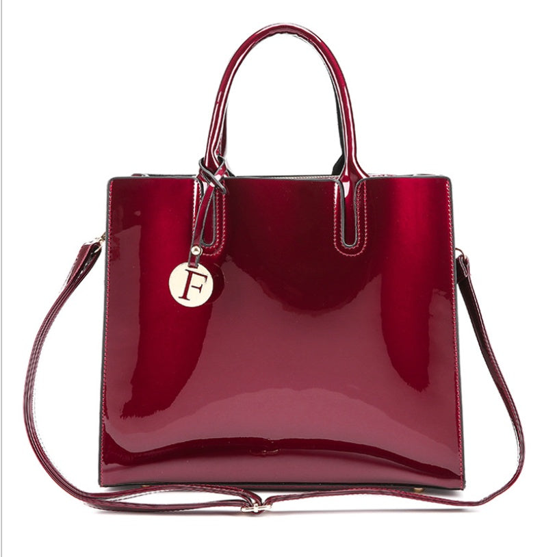 The Polished Pro - Patent Leather Tote for Work & Play