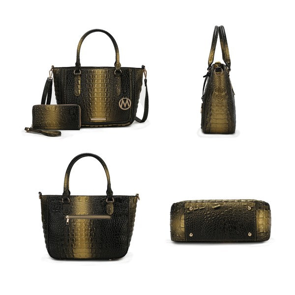 MKF Aphelia Croc-Embossed Handbag