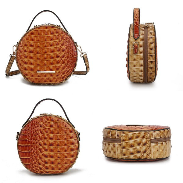 MKF Ynnari Croc-Embossed Crossbody Bag