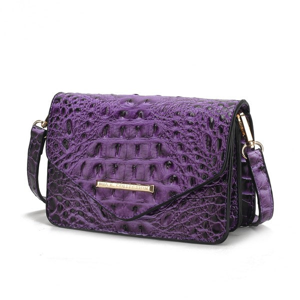 MKF Vanta Solid Croc-Embossed Saddle Bag