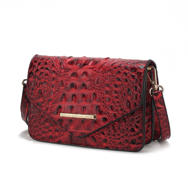 MKF Vanta Solid Croc-Embossed Saddle Bag