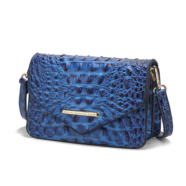 MKF Vanta Solid Croc-Embossed Saddle Bag