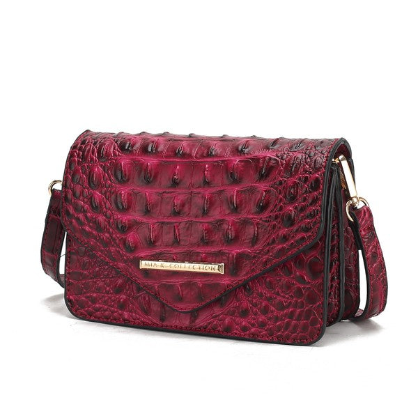 MKF Vanta Solid Croc-Embossed Saddle Bag