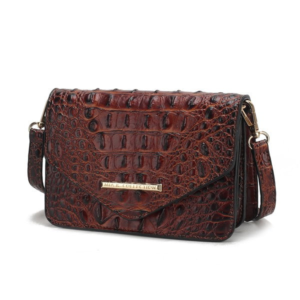 MKF Vanta Solid Croc-Embossed Saddle Bag