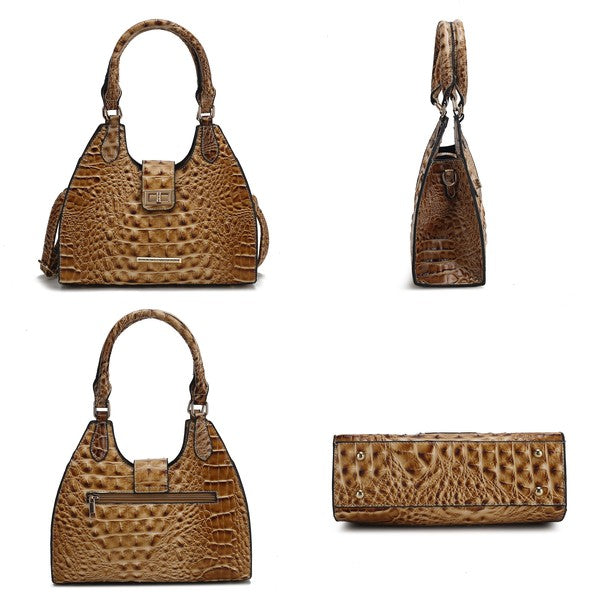 MKF Ava Faux Crocodile-Embossed Tote Bag
