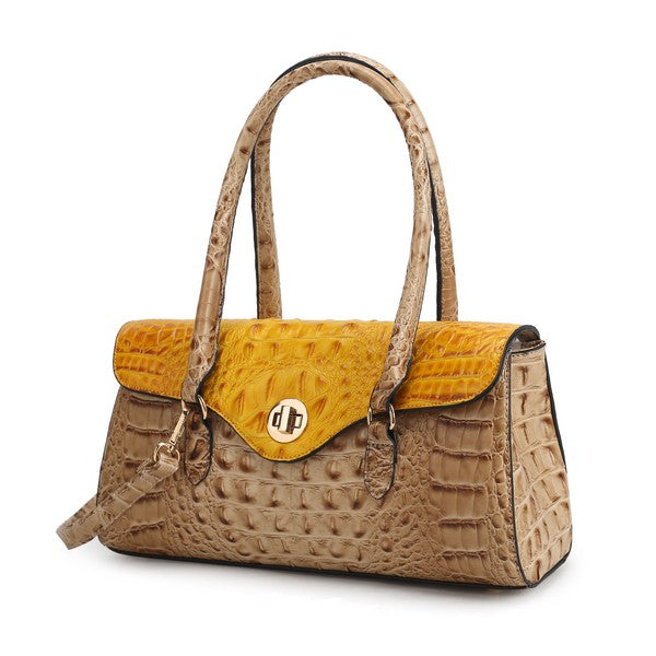 MKF Liviana Croc-Embossed Shoulder Bag