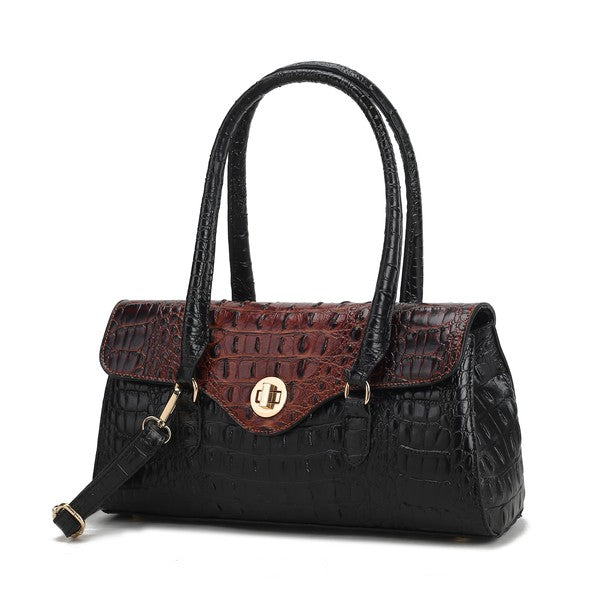 MKF Liviana Croc-Embossed Shoulder Bag