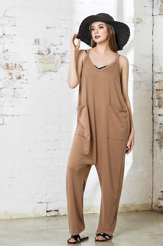 Drop Crotch Tank Style Harem Jumpsuit