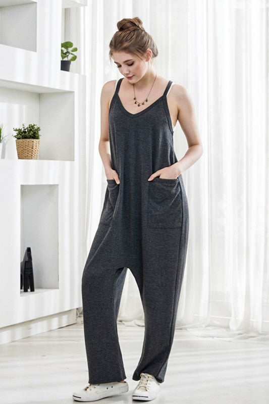 Drop Crotch Tank Style Harem Jumpsuit