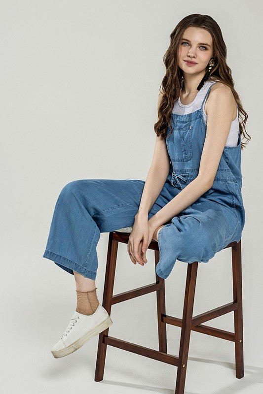 Pocket Adjustable Straps Overall Jumpsuit