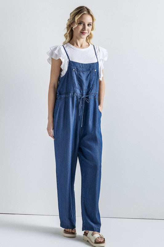 Pocket Adjustable Straps Overall Jumpsuit