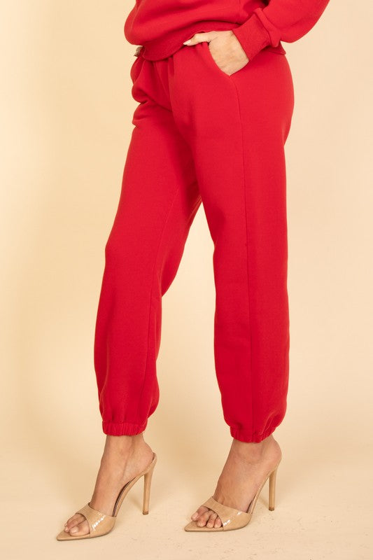 Side Pocket Drawstring Waist Sweatpants
