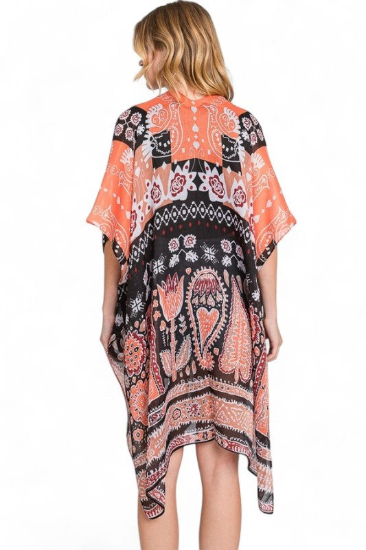 Folk Art Boho Kimono Cardigan