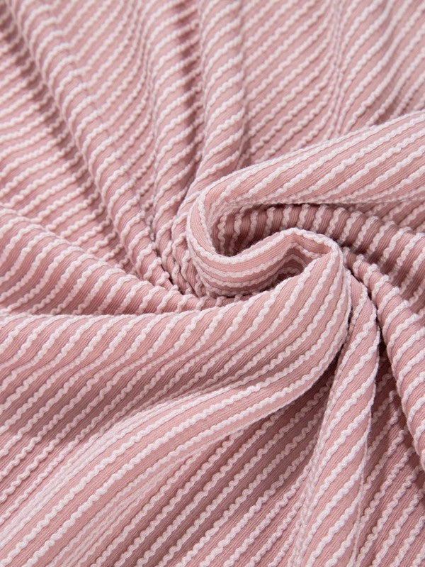 Boho Ribbed Color Block Viscose Drop Shoulder