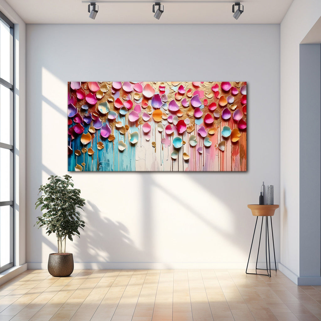 Vibrant Petals Impasto Wall Art
