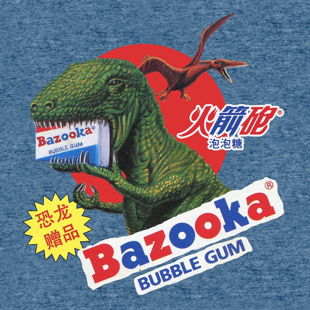 Bazooka Bubble Gum Dinosaur T-Shirt - Cabo Blue