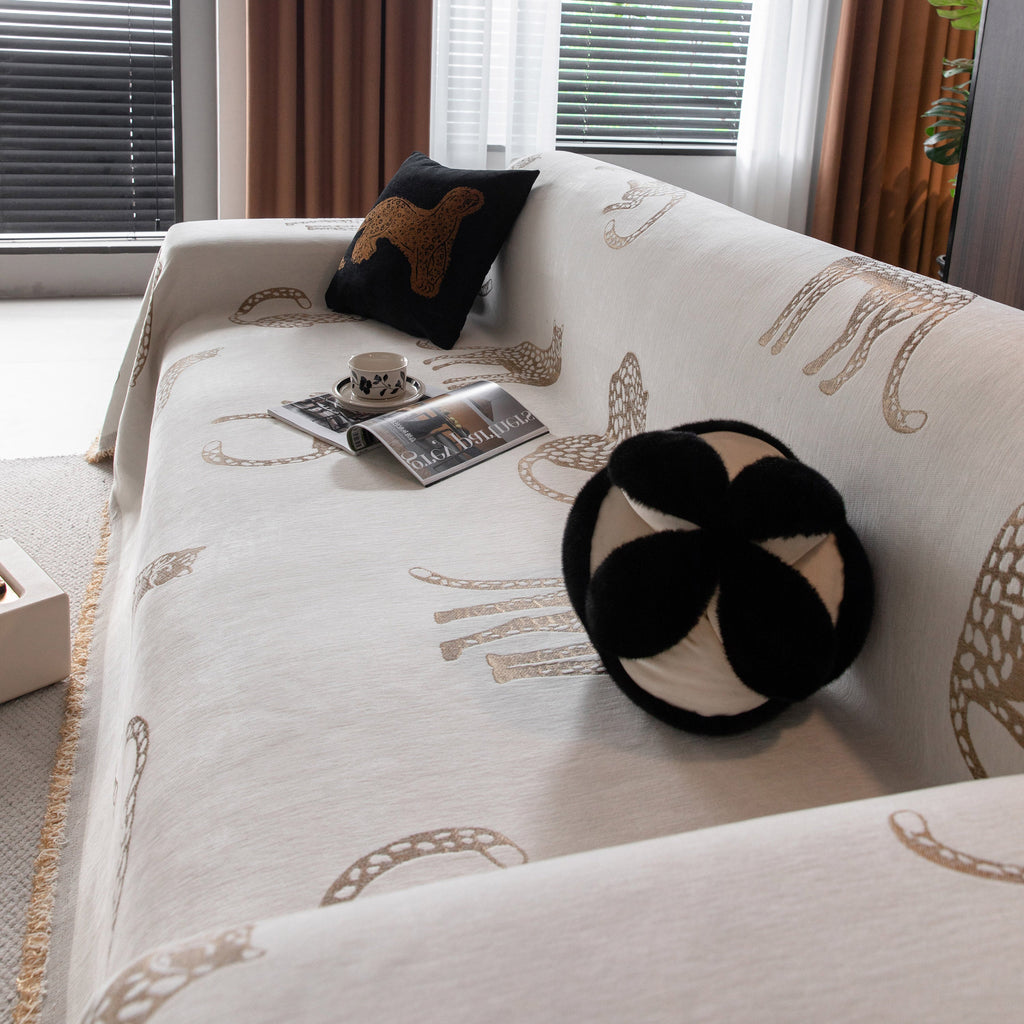 Leopard Sofa Cover Blanket Stylish Furniture Protector Throw for Couches & Loveseats
