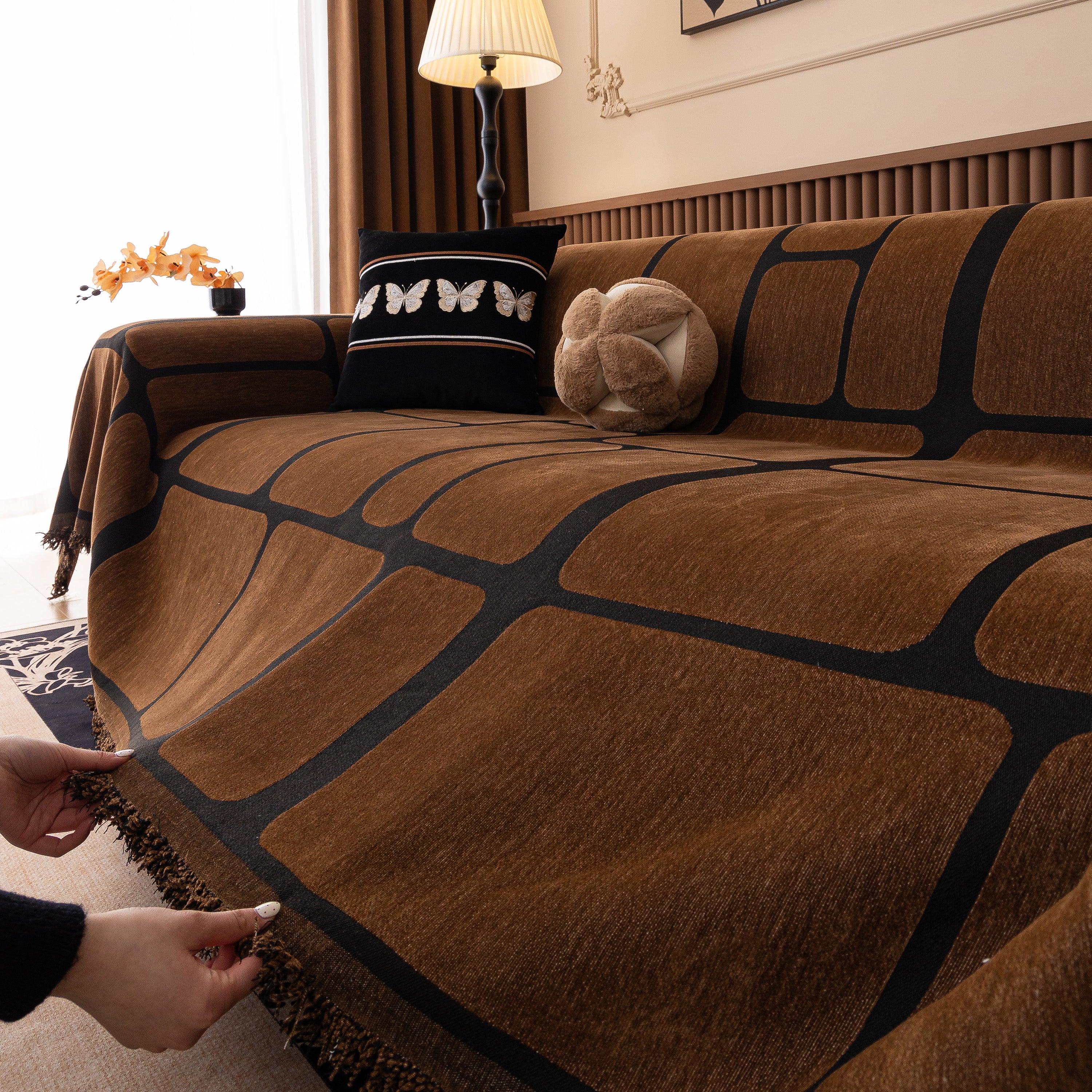 Modern Geometric Sofa Cover Decorative Couch Throw Blanket Furniture Protector