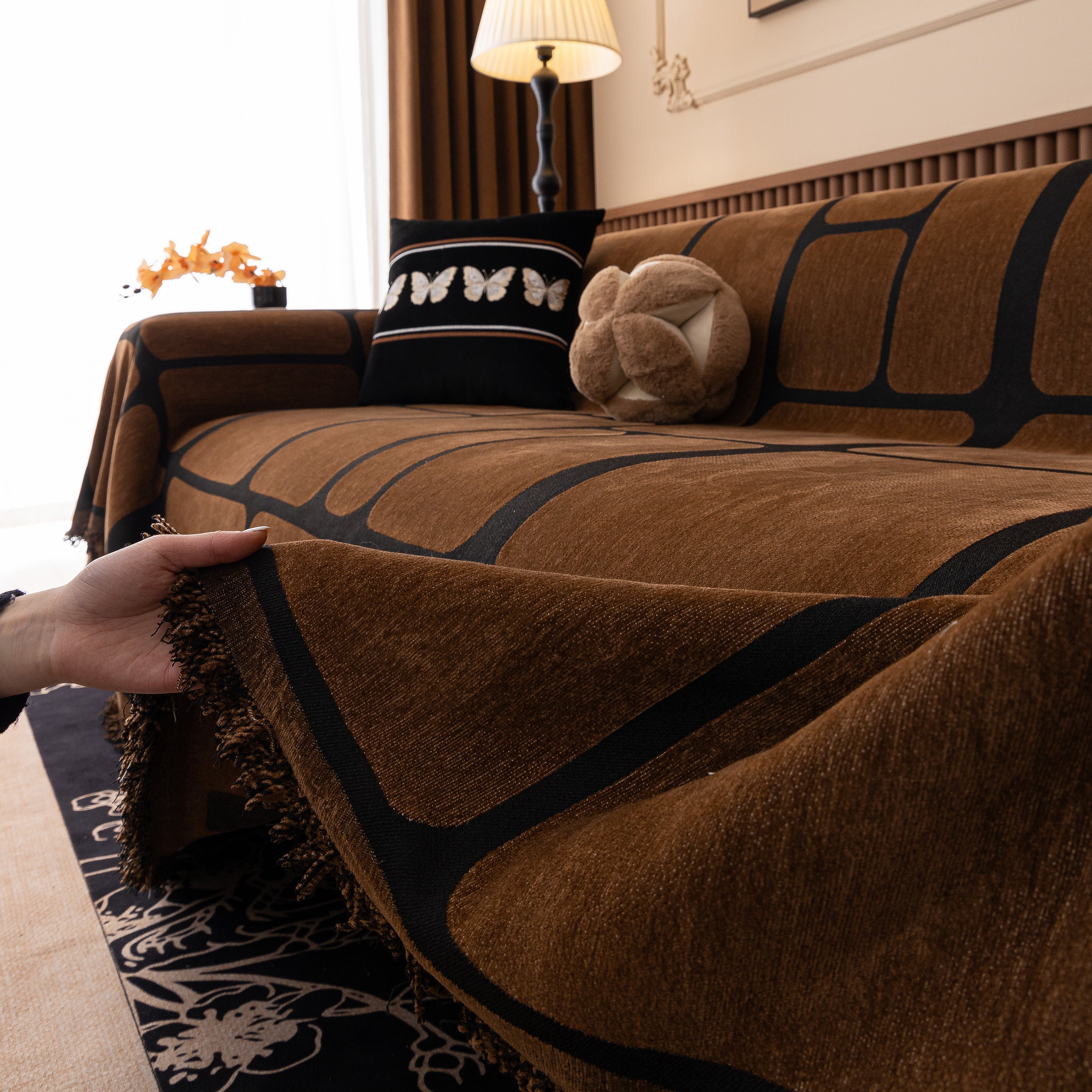 Modern Geometric Sofa Cover Decorative Couch Throw Blanket Furniture Protector