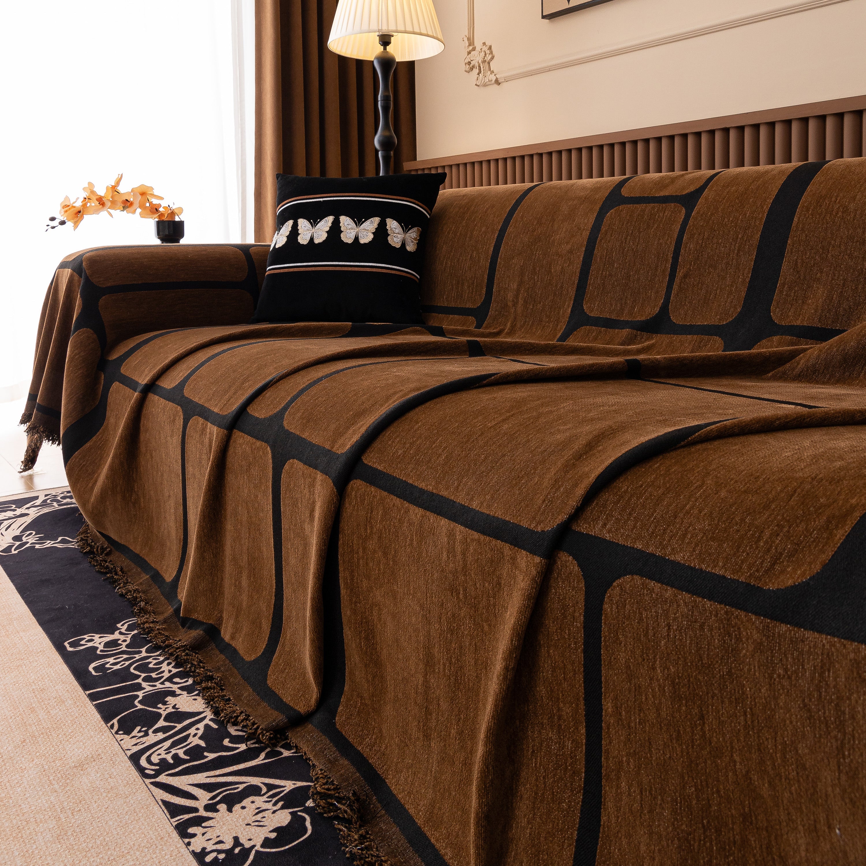 Modern Geometric Sofa Cover Decorative Couch Throw Blanket Furniture Protector