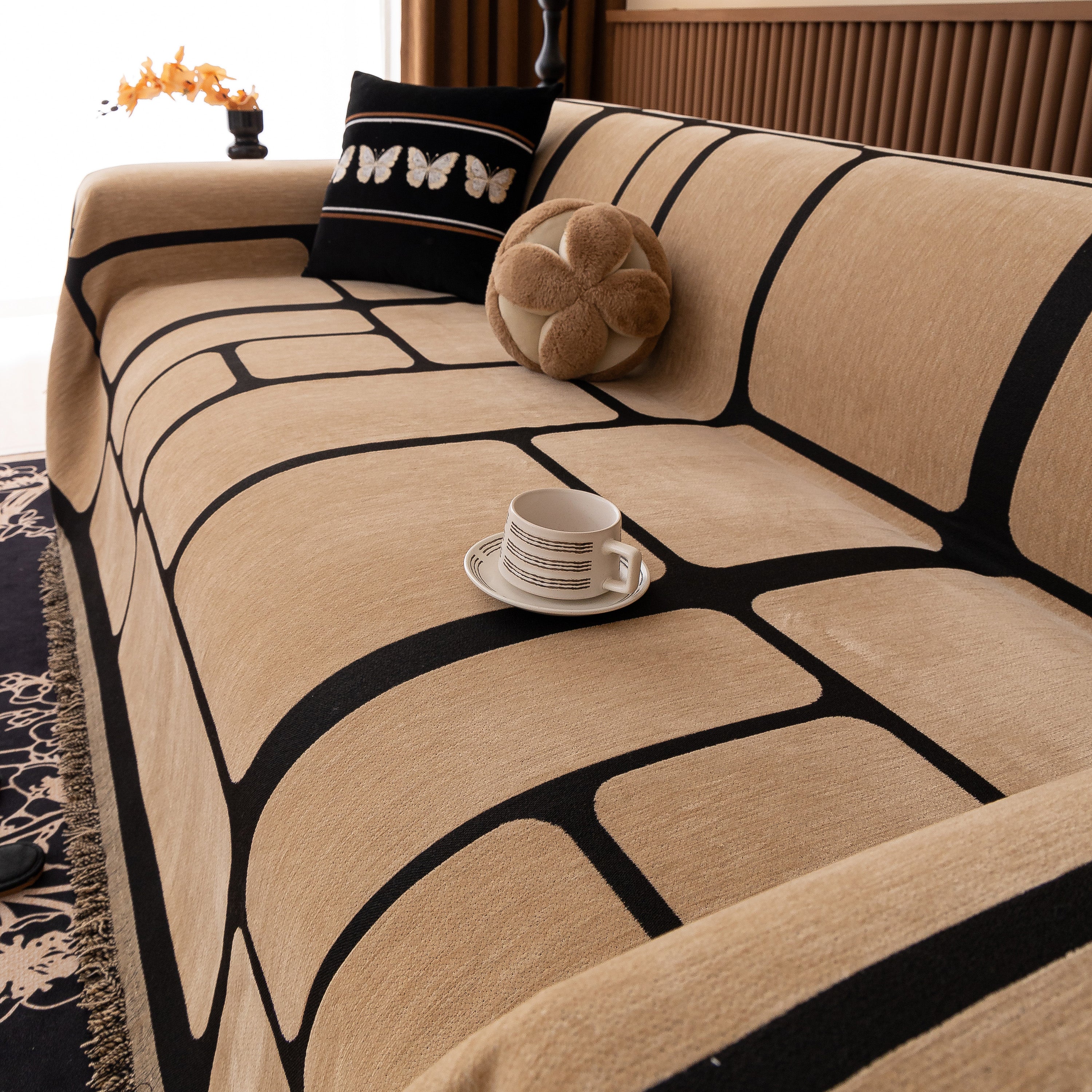 Modern Geometric Sofa Cover Decorative Couch Throw Blanket Furniture Protector