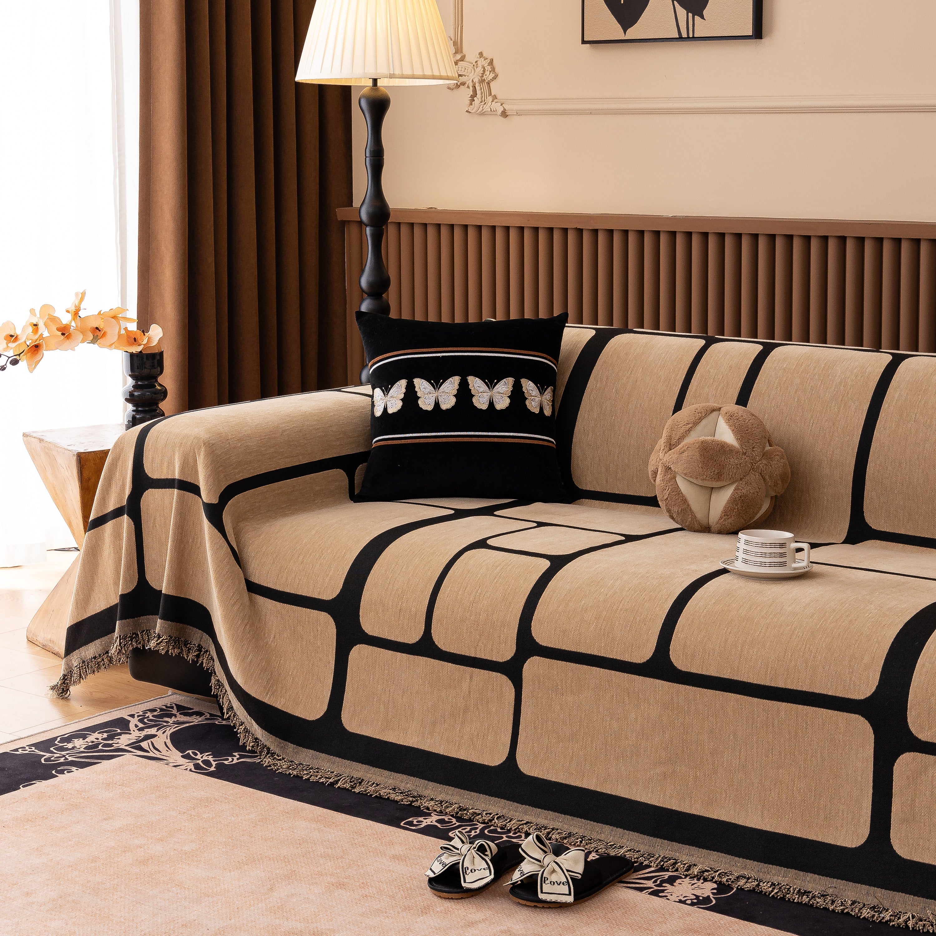 Modern Geometric Sofa Cover Decorative Couch Throw Blanket Furniture Protector