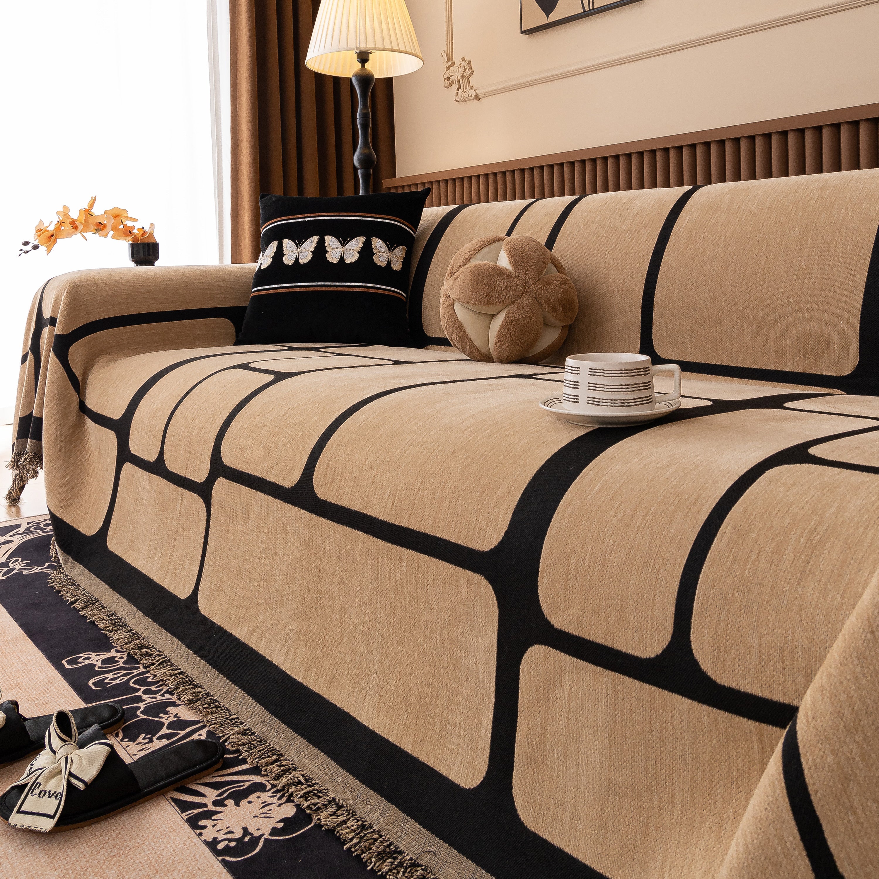 Modern Geometric Sofa Cover Decorative Couch Throw Blanket Furniture Protector