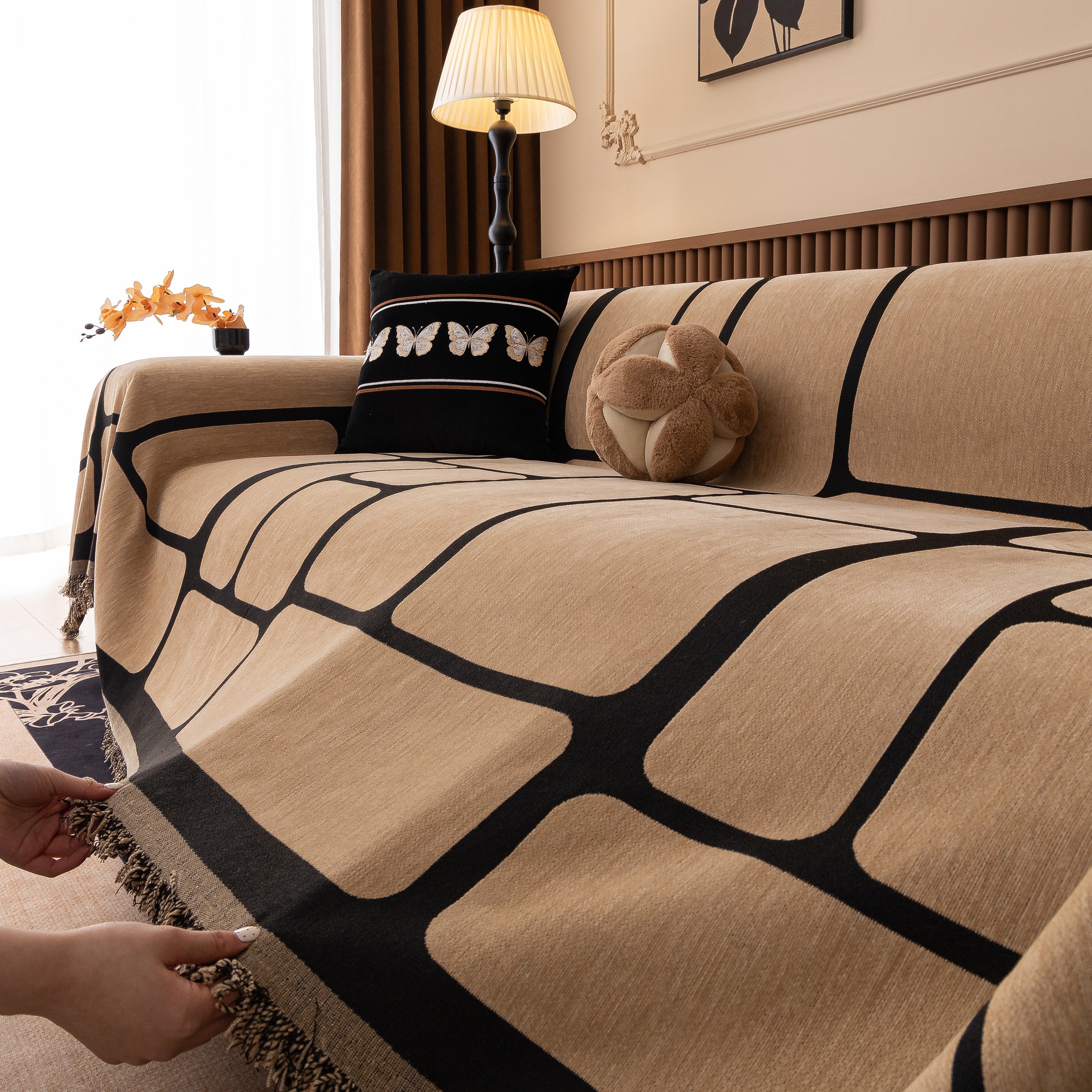 Modern Geometric Sofa Cover Decorative Couch Throw Blanket Furniture Protector