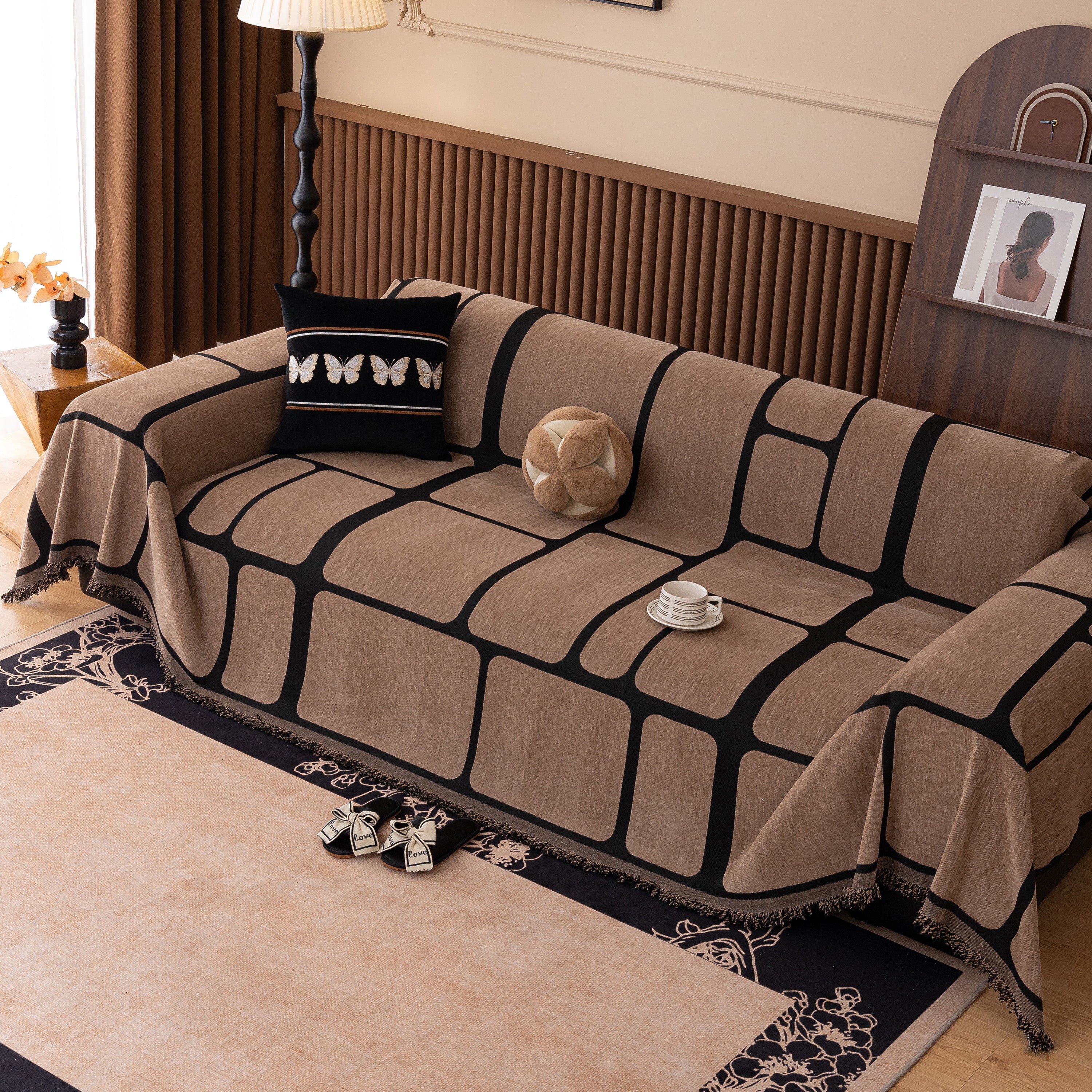 Modern Geometric Sofa Cover Decorative Couch Throw Blanket Furniture Protector