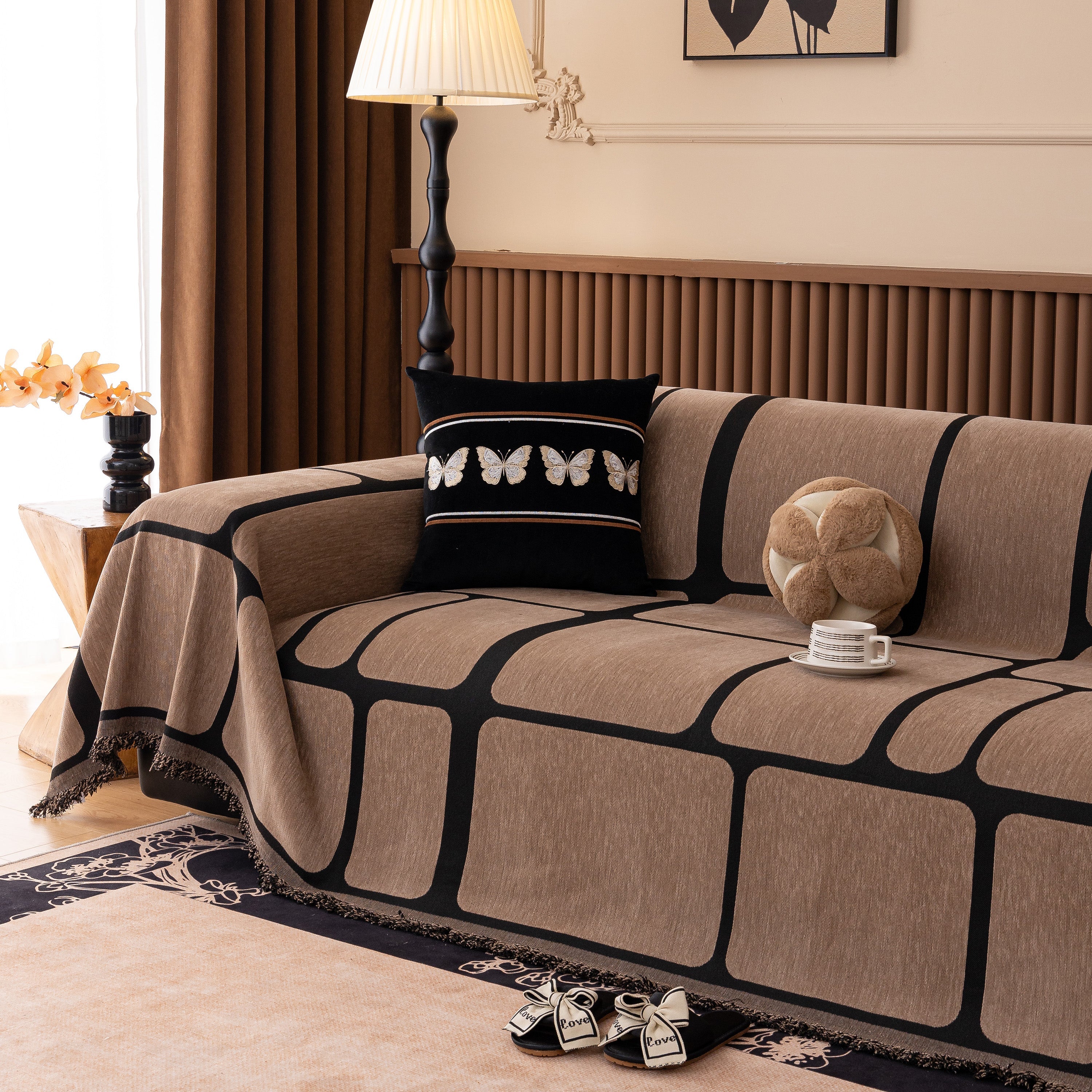 Modern Geometric Sofa Cover Decorative Couch Throw Blanket Furniture Protector