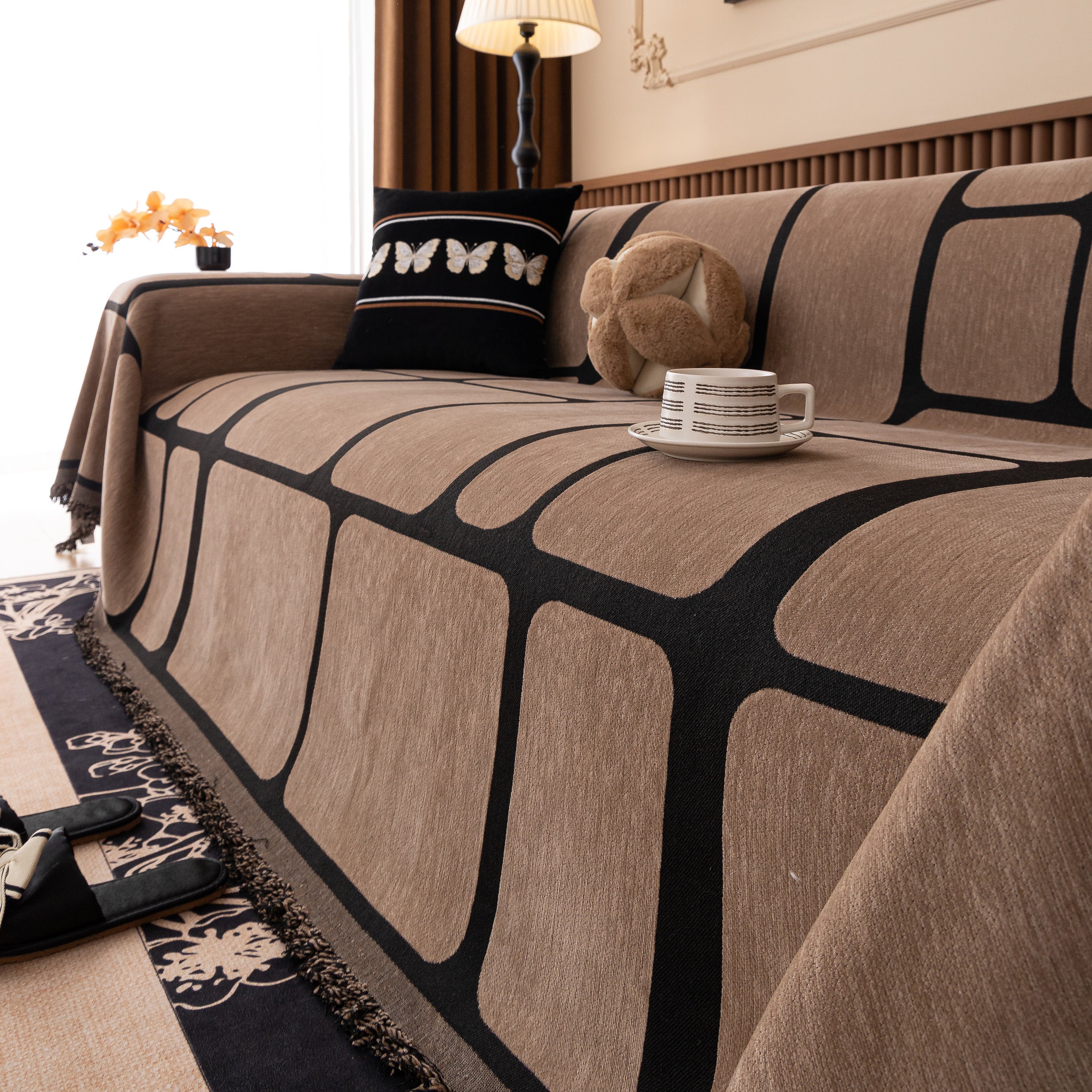 Modern Geometric Sofa Cover Decorative Couch Throw Blanket Furniture Protector