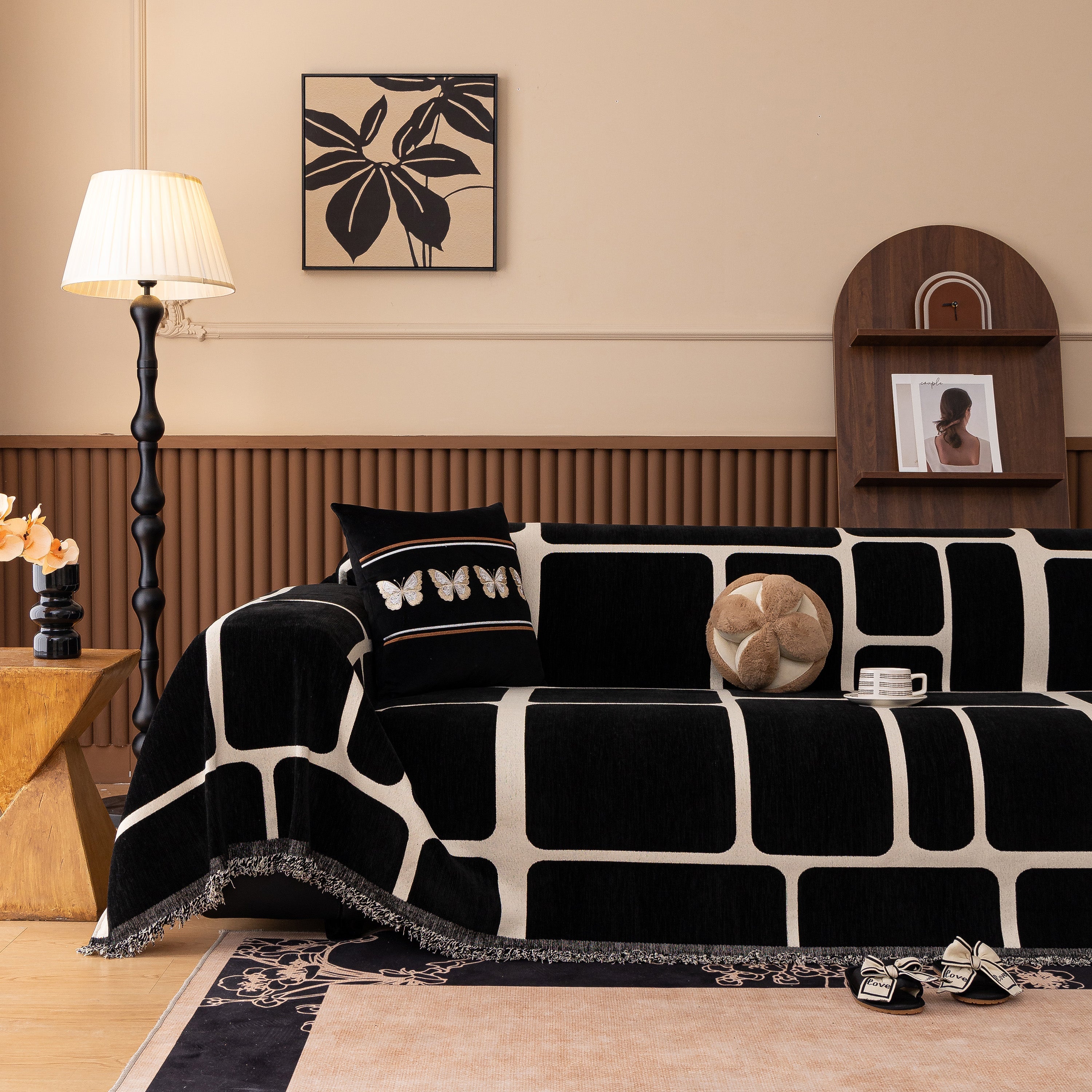 Modern Geometric Sofa Cover Decorative Couch Throw Blanket Furniture Protector