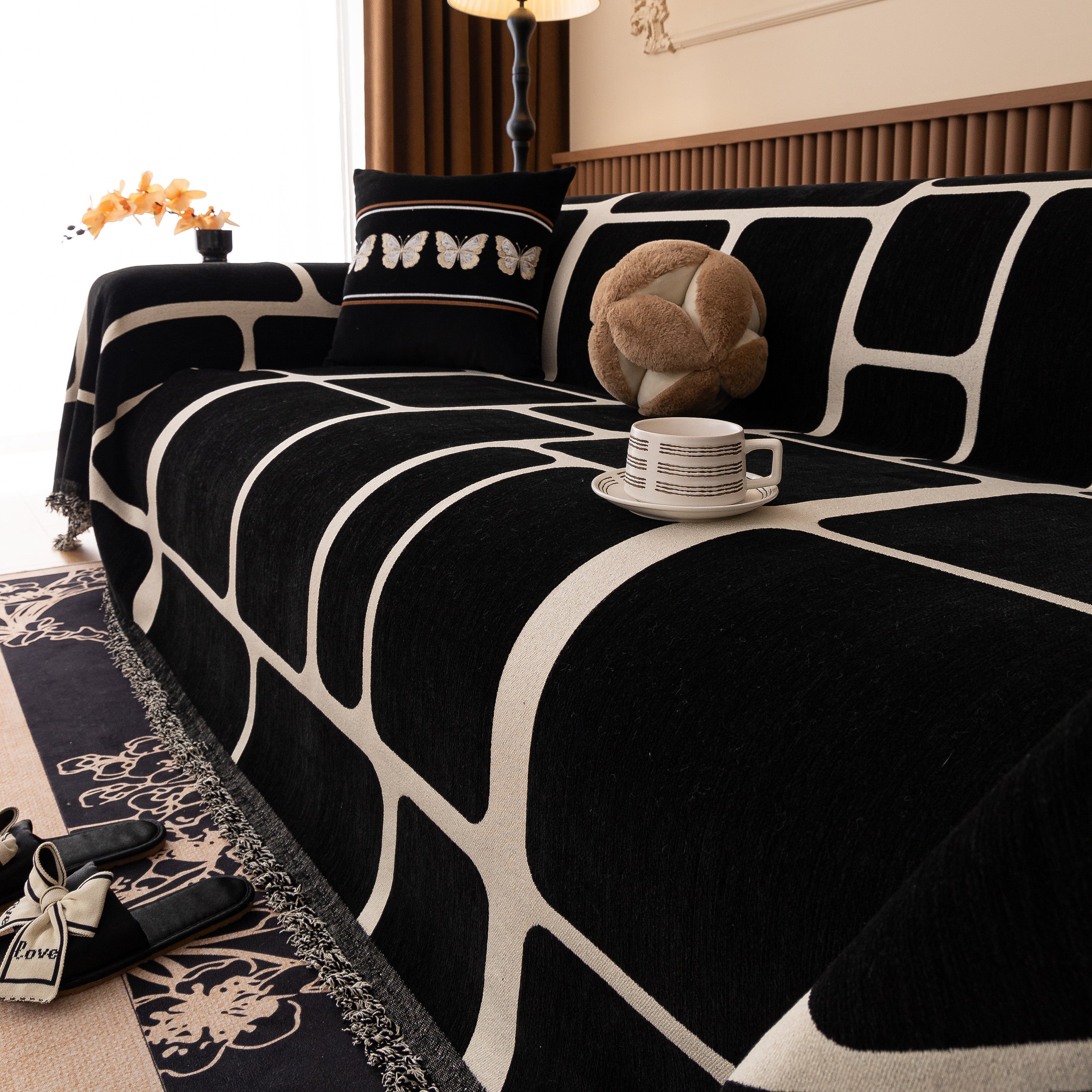 Modern Geometric Sofa Cover Decorative Couch Throw Blanket Furniture Protector