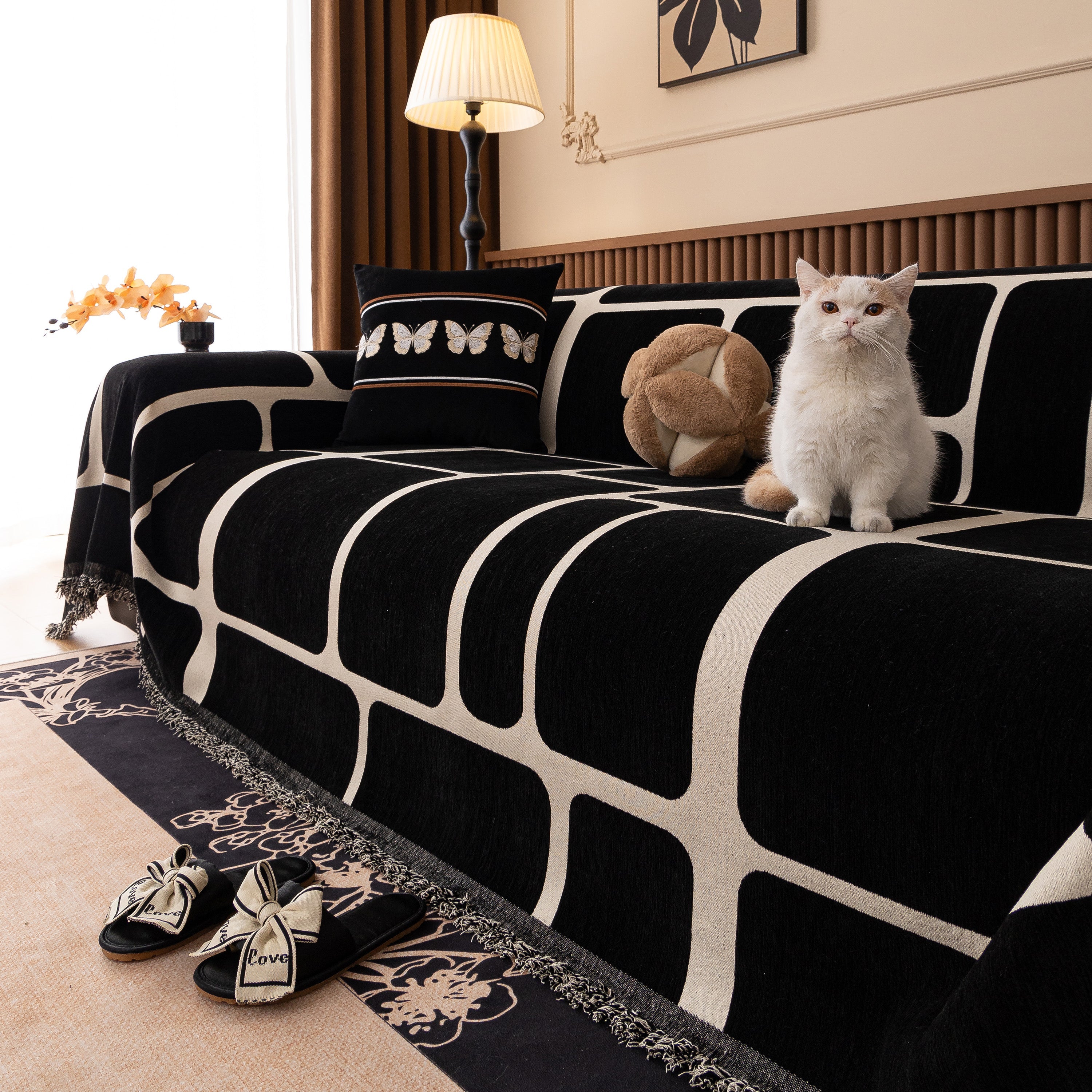 Modern Geometric Sofa Cover Decorative Couch Throw Blanket Furniture Protector